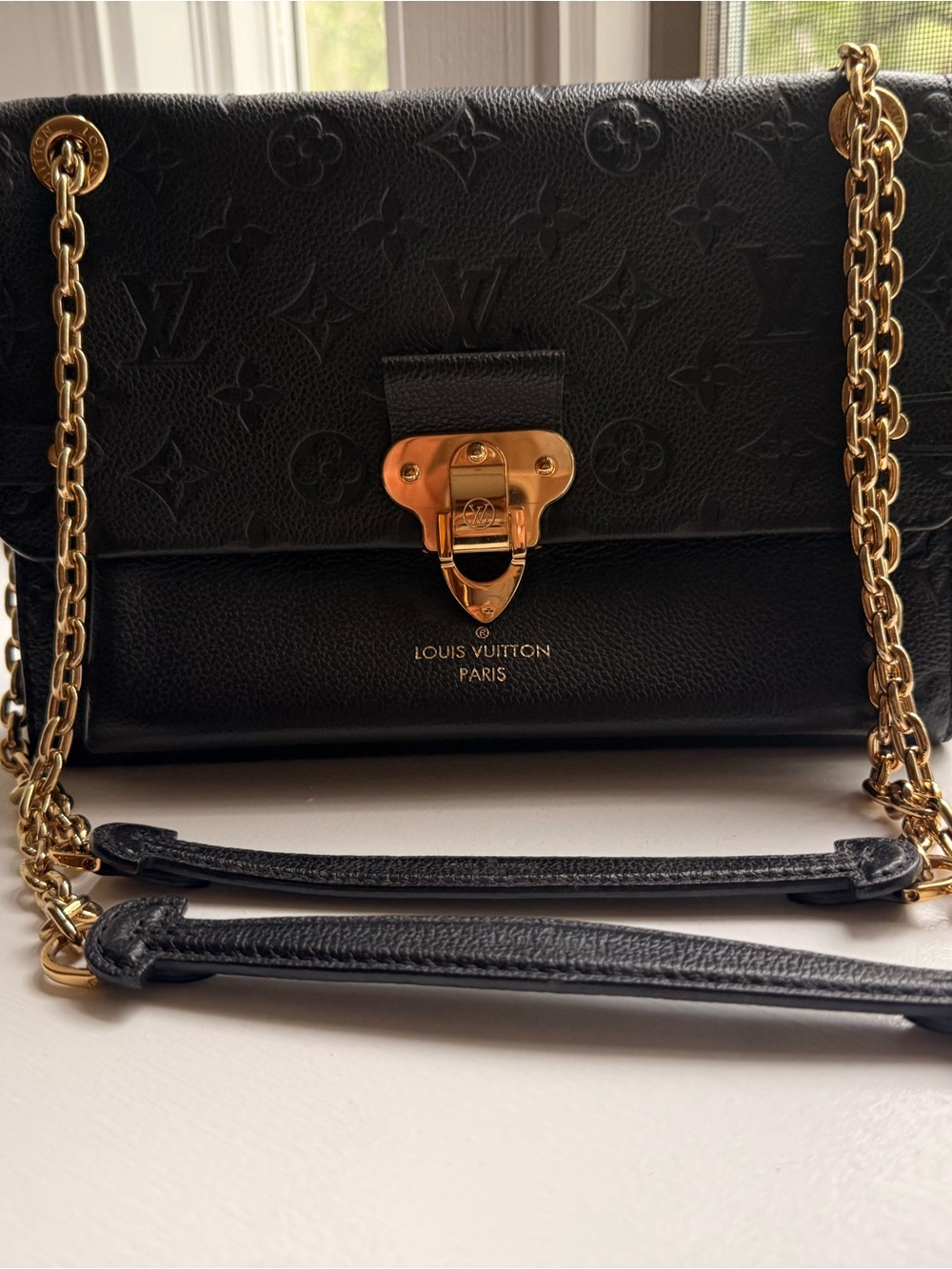Louis Vuitton Vavin PM Black Empreinte Leather 100% authentic